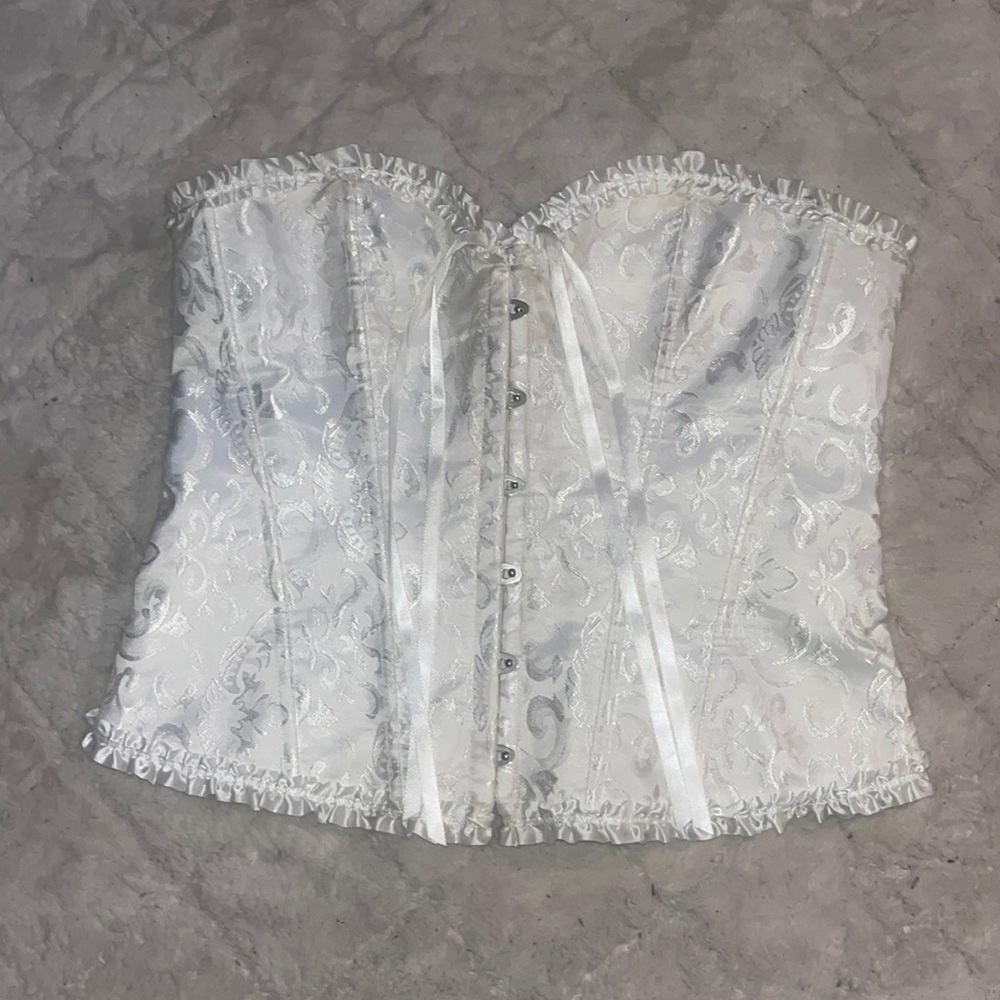 white laced corset